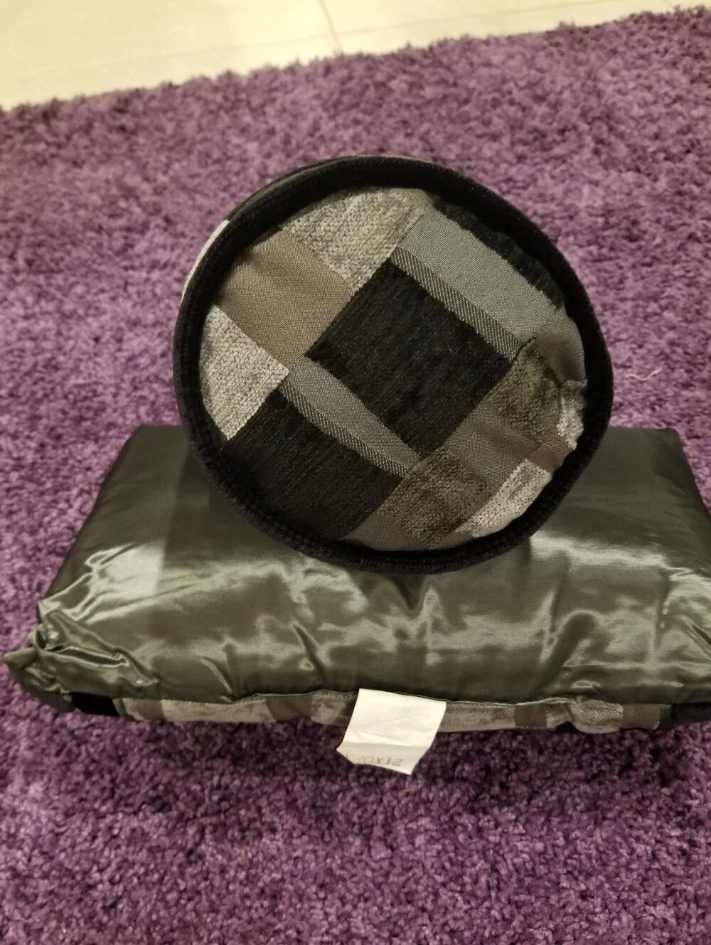 2 Black/Gray And Silver Pillows